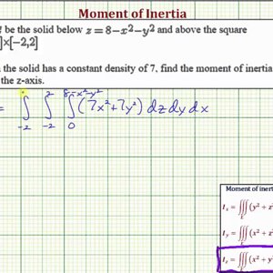 Find the Moment of Inertia about the z-axis of a Solid Using Triple Integrals