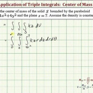 Find the Center of Mass of a Solid Using Triple Integrals