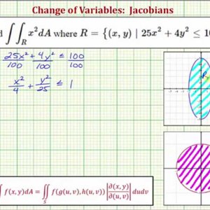 Evaluate a Double Integral of x^2 Over an Ellipse Using a Change of Variables (Jacobian, Polar)