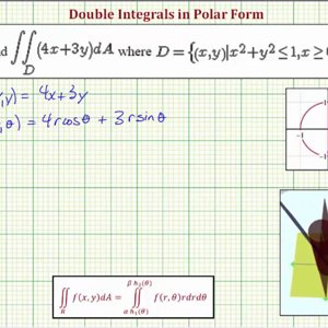 Evaluate a Double Integral in Polar Form - f(x,y)=ax+by Over a Half-Circle<