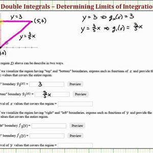 Ex: Double Integrals - Describe a Region of Integration (Triangle)