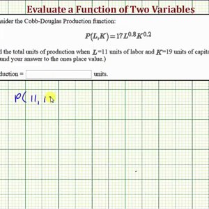 Ex: Evaluate a Function of Two Variables (Cobb-Douglas Production Function)