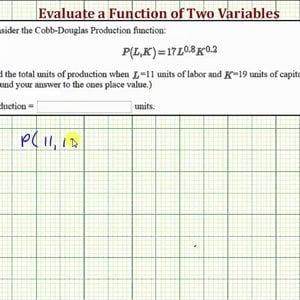 Ex: Evaluate a Function of Two Variables (Cobb-Douglas Production Function)