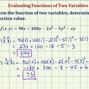 Ex: Function Values of a Function of Two Variables (Polynomial)
