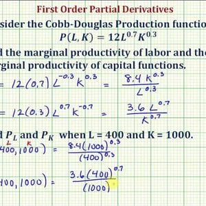 Ex: Find the Partial Derivatives of the Cobb Douglas Production Function