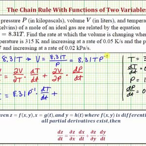 Application of Chain Rule of a Function of Two Variables - Change of Volume