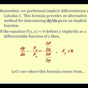 Implicit Differentiation of Functions in One Variable using Partial Derivatives