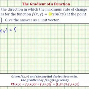 Ex: Find the Gradient of the Function f(x,y)=5xsin(xy)