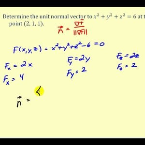 Determining a Unit Normal Vector to a Surface