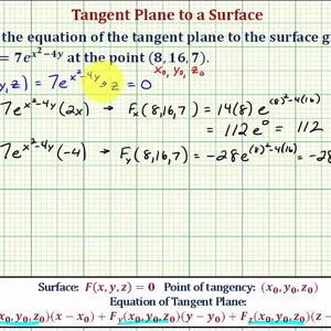 Ex 2: Find the Equation of a Tangent Plane to a Surface (Exponential)