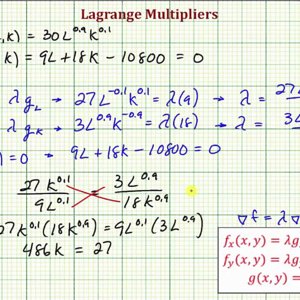 Maximize a Cobb Douglas Production Function Using Lagrange Multipliers