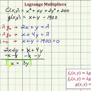 Minimize a Cost Function of Two Variable Under a Constraint Using Lagrange Multipliers