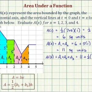 Ex: Accumulation of Area Under a Function Using Geometric Formulas