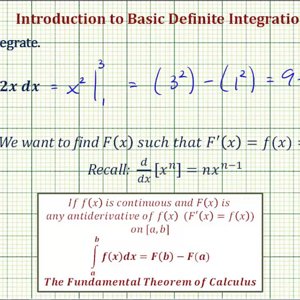 Ex: Evaluate a Basic Definite Integral of a Basic Linear Function Using the FTC