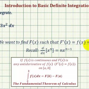 Ex: Evaluate a Basic Definite Integral of a Basic Quadratic Function Using the FTC