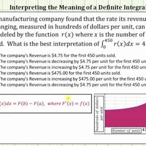 Interpret the Meaning of a Definite Integral (Revenue)