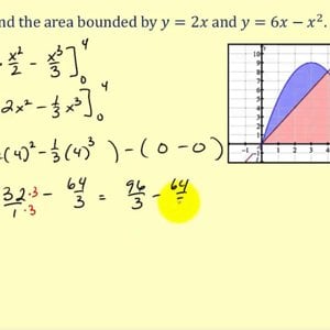 Determining Area Between Two Curves - Integration Application