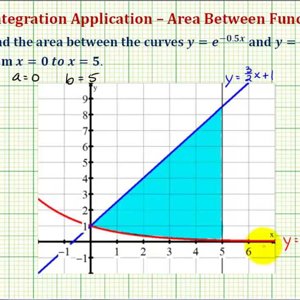 Ex 2:  Find Area Between a Linear and Exponential Function (respect to x)