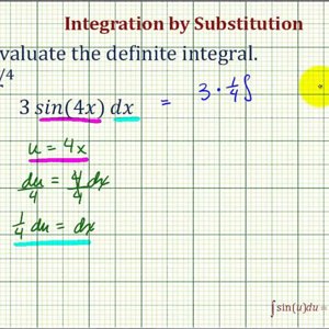 Ex: Definite Integration Using Substitution Involving Sine