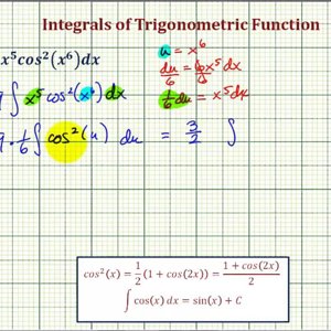 Ex 1: Trigonometric Integration - Power Reducing Formula and U-Substitution