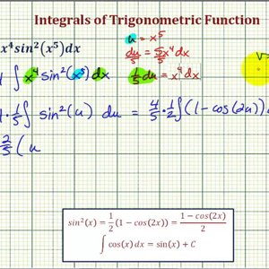 Ex 2: Trigonometric Integration - Power Reducing Formula and U-Substitution