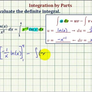Ex: Definite Integral Using Integration by Parts in the Form x^n*ln(x)