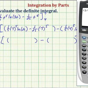 Ex: Definite Integral Using Integration by Parts in the Form x^(n)*ln(bx)