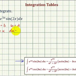 Ex: Integration Tables -  Integration  Involving e^(ax)*sin(bx)