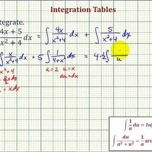 Ex: Integration Table - Integration Involving 1/u  and a^2+u^2