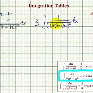 Ex: Integration Tables - Integration Requiring U-Substitution sqrt(a^2-u^2)