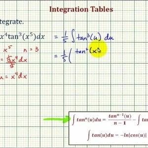 Ex: Integration Tables - Integration Involving Requiring U-substitution Involving (tan(u))^n