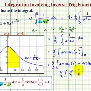 Ex: Definite Integration Involving Inverse Tangent with U-Substitution - 1/(a^2+u^2)