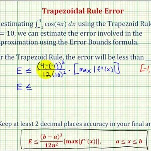 Trapezoid Rule Error - Numerical Integration Approximation