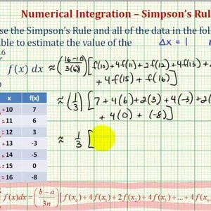 Ex: Simpson's Rule Using a Table of Values