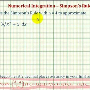 Ex 1: Numerical Integration - Simpson's Rule