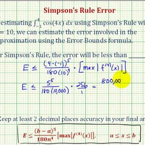 Simpson's Rule Error - Numerical Integration Approximation