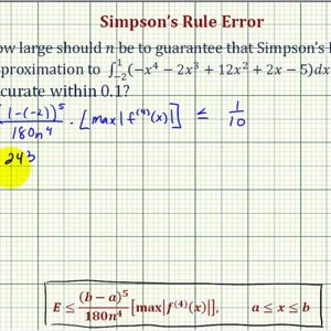 Simpson's Rule - Determine n for a Given Accuracy