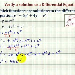 Ex: Determine Which Functions Are Solutions to a Differential Equation