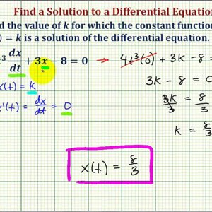 Ex: Find a Constant Function Solution to a Differential Equation