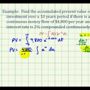 Ex:  Present Value of Continuous Money Flow