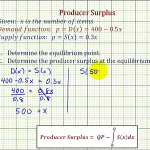 Ex: Producer Surplus (Linear)