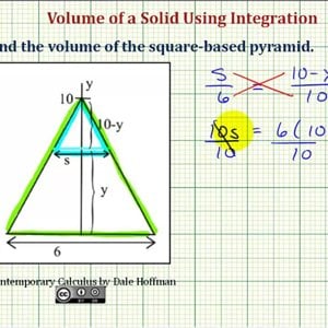 Ex 5: Volume of a Solid with Known Cross Section Using Integration - Pyramid