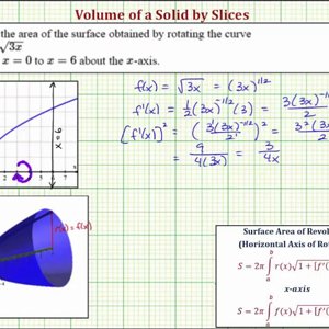 Ex: Find the Surface Area of Revolution of a Square Root Function About the x-axis