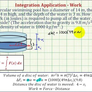 Ex:  Determine the Work Required to Pump Water Out of a Circular Cylinder