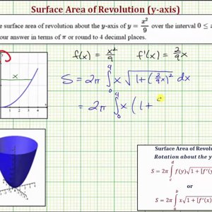 Ex: Find the Surface Area of Revolution of a Quadratic Function About y-axis (Respect to x)