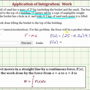 Ex: Find the Work Lifting a Leaking Bucket of Sand Given Mass