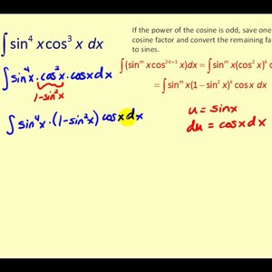 Trig Integrals Involving Powers of Sine and Cosine: Part 1