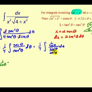 Integration Involving Trigonometric Substitution: Part 2