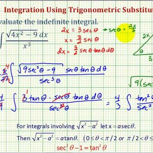 Ex 5: Integration Using Trigonometric Substitution