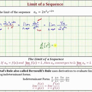 Ex: Limit of a Sequence Using L'Hopital's Rule Twice (Convergent) - YouTube